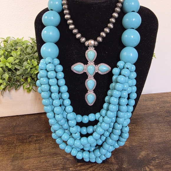 Undefined Jewelry - ♡BUNDLE♡ Multi-Strand Wood and Cross Necklaces